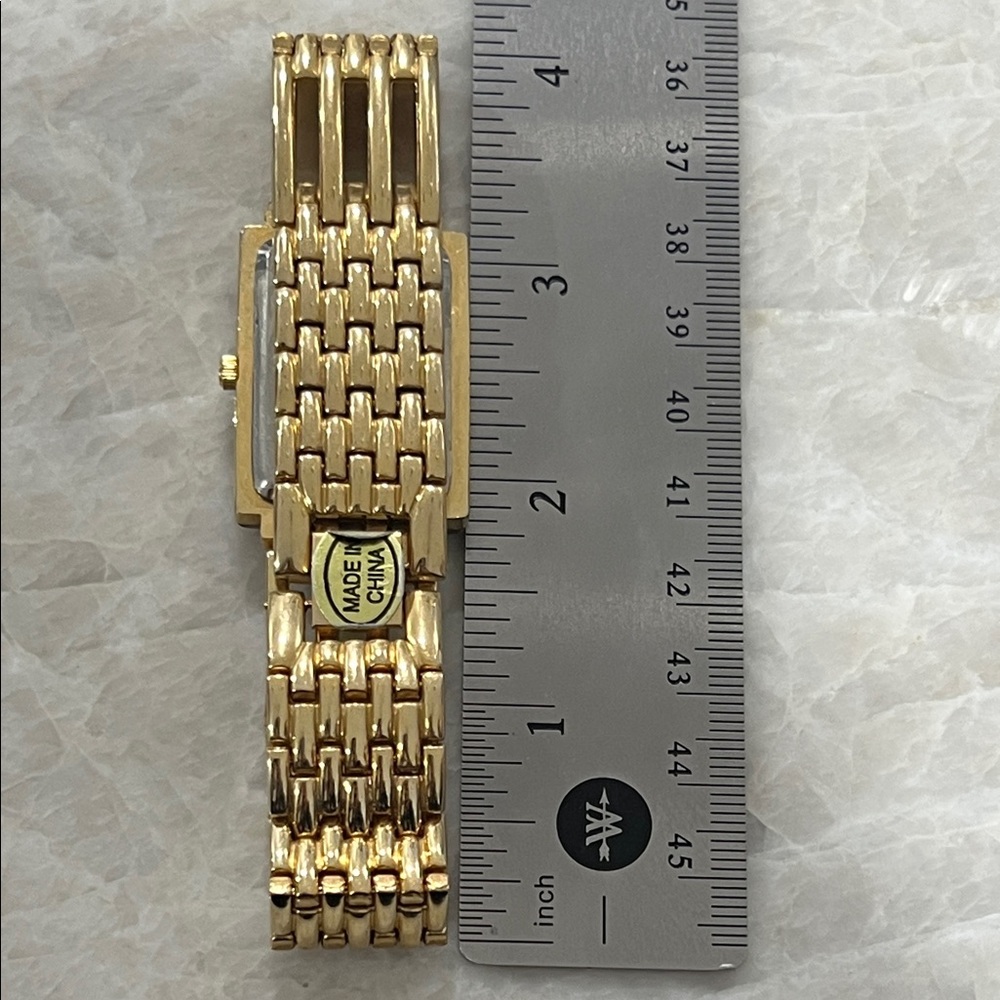 Geneva Gold Rectangular Face Watch - image 4